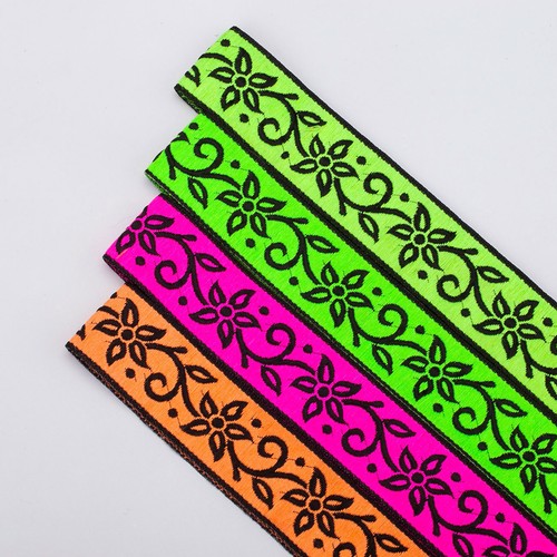 Floral jacquard ribbon trim - floral,