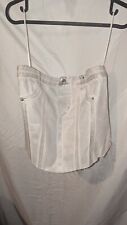 Zara Silver & White Metallic Strapless Denim Bandeau Top Bustier SIZE Xl BNWT