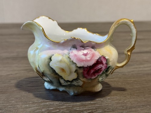 Antique hand painted bone - painted,