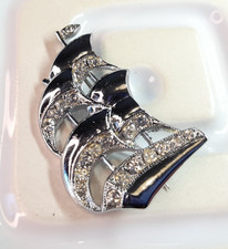 Vintage Galleon Brooch Silver