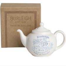 Burleigh Blue Asiatic Pheasants Teapot Miniature Christmas Ornament