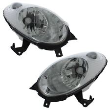 For Nissan Micra 2003-2007 Headlights Headlamps Chrome 1 Pair Drivers Passenger