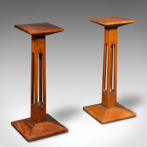 Pair antique statue stands - pair, of