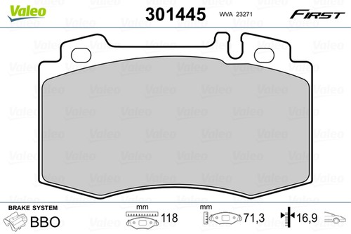 Front valeo 301445 - front, brake