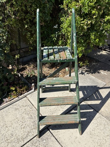 Vintage wooden step - ladder,