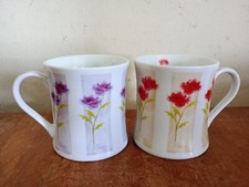 Pair of Mugs with Purple & Red