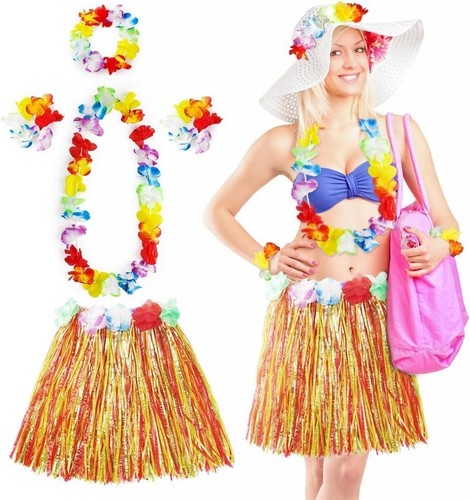 Hawaiian grass skirt pcs - hawaiian,
