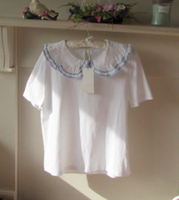 ZARA Frill Collar White Top