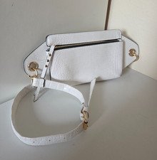 New never used, white waist belt bum bag, Primark gold zip crocodile embossed