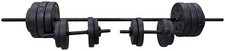 Opti Vinyl Dumbbell and Barbell Set - 50kg | Adjustable Dumbbells and Bar Set
