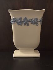 Wedgwood of Etruria & Barlaston Embossed Queensware Rectangular Footed Vase