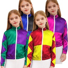 Girls Jacket Racehorse Costume Junior Horse Riding Carnival Coat Color Contrast