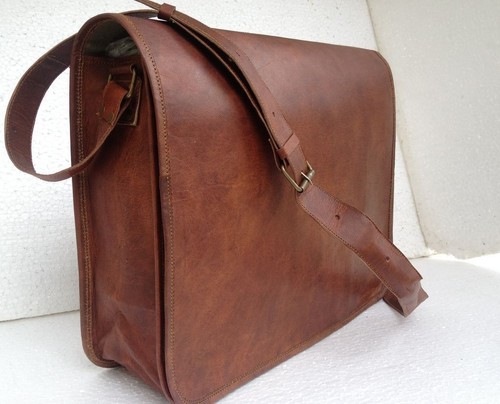 Leather messenger bag - 18",