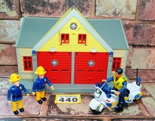 Fireman Sam Fire Station Playset, Figures, Malcolm & Police Bike Toy Play Y440