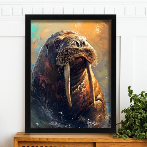 Walrus wall print oil style - wall,