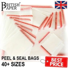 CLEAR CELLOPHANE CELLO BAGS DISPLAY GARMENT SELF ADHESIVE PEEL SEAL SMALL LARGE