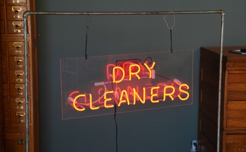 Vintage neon sign - dry, cleaning