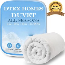 Hotel Quality Duvet Quilt 4.5 10.5 13.5 15 Tog Single Double Super King All Size