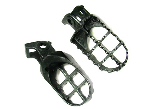 Grey steel foot pegs - foot,