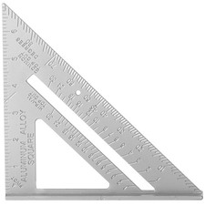 7" Aluminium Set Square Triangle, Roofing, Rafter & Carpentry Speed Square Ruler