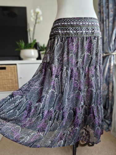 Monsoon boho tiered midi skirt - boho,