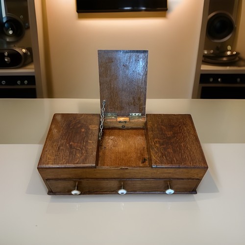 Antique oak cash box shop - oak,