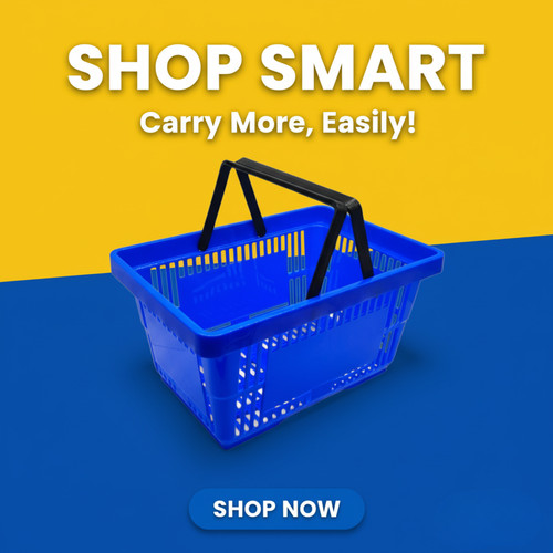 22l blue plastic shopping - blue,