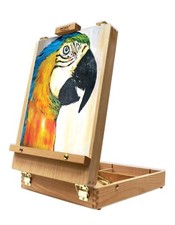 A4 Wooden Table Top Box Easel Artist Drawing Board Adjustable Angle With Storage
