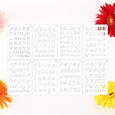  8 PCS Journal Stencils Set Alphabet Letter Numbers Drawing Templates