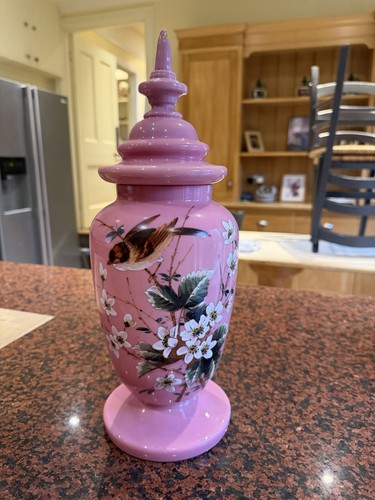 Victorian pink opaline glass
