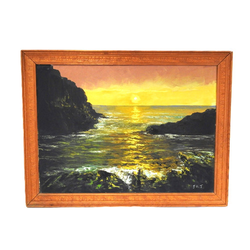 Original oil painting sunset - original,