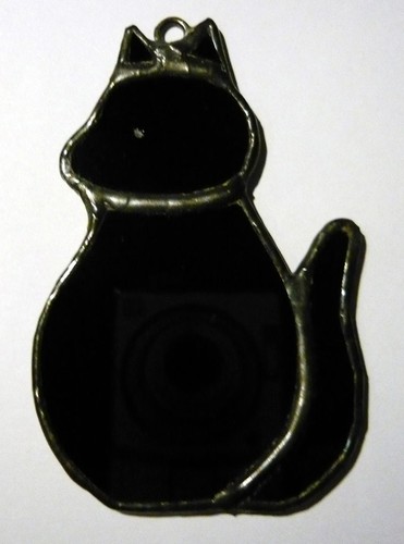 Stained glass cat black - cat,