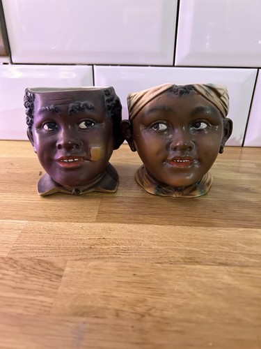Pair antique figural head - pair,