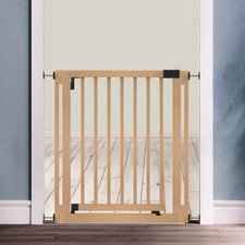 Safetots Baby Gate Elegance Safety Wooden Gate White Natural Range, 63cm - 153cm