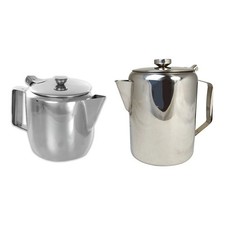 Stainless Steel Metal Teapot Cafe Kitchen Tea Coffee Drink Flip Lid Pot Catering