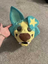 green and yellow fursuit mask+