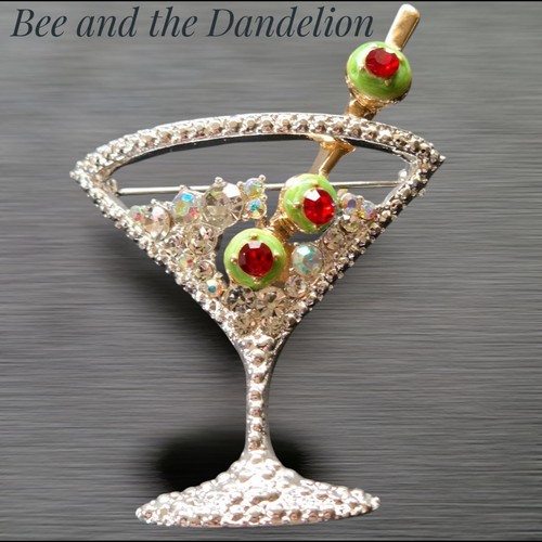 Martini cocktail rhinestone - martini,