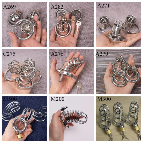 Male stainless steel chastity - steel,
