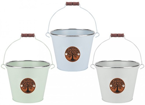 Metal bucket planter tree - metal, of