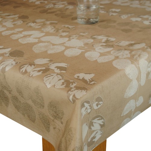 Leaf stripe taupe pvc vinyl - taupe,