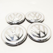 Volkswagen UP Wheel Center Hub Caps 4pcs Silver White 1S0601149DCIX NEW GENUINE