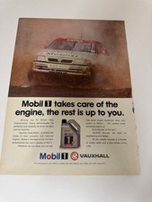 Original Mk3 Vauxhall Astra GSi Mobil 1 Magazine Advert Poster Frame Ready Retro