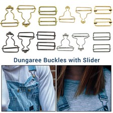 Dungaree Fastener Clip Buckle with Adjustable Slider for Jumpsuit 30/35/40mm