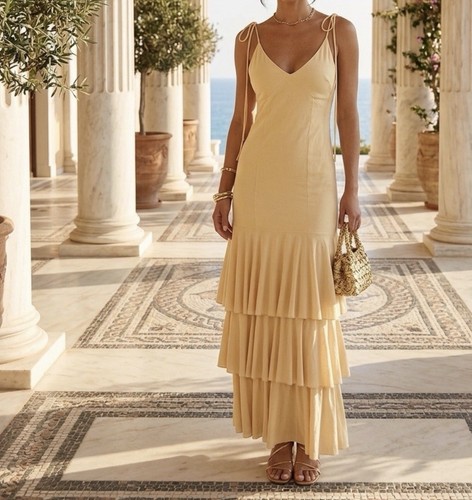Zara yellow midi dress - dress, m