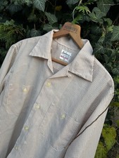 VTG 50s STRATHMORE DuPont LOOP COLLAR Orlon Nylon ROCKABILLY Button Shirt M