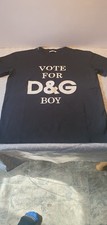 Dolce & Gabbana  Black T-shirt Vote For D & G Boy 17" W 22" L Children 9/10 year