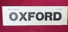 OXFORD VARSITY LINE BRITISH RAILWAYS BR CARRIAGE WINDOW LABEL 1960s
