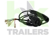 13 Pin Trailer Light Lead, Fits Ifor Williams Coiled Suzi Cable, Spade Connector