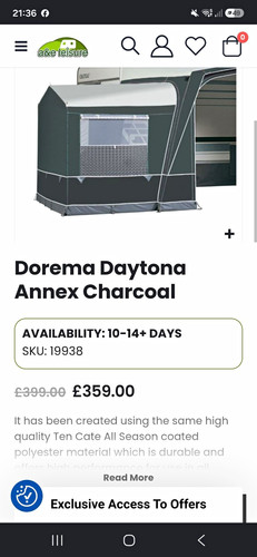 Dorema daytona awning annexe - dorema,