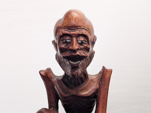 Hand carved lohan shakyamuni - lohan,